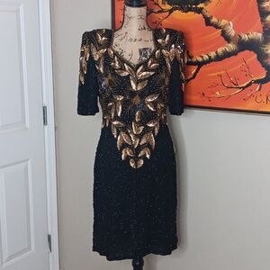 Vintage Pinki Collection 1980s Sequin Mini Cocktail Dress Size Small